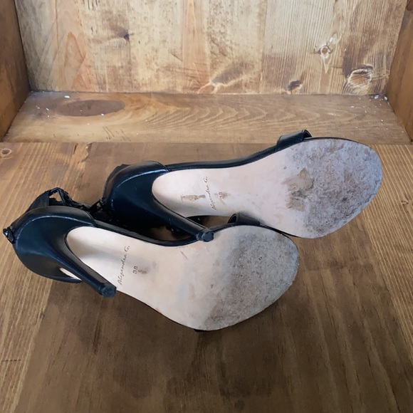 ALEJANDRA G.  chandelier heels BLACK LEATHER 38 - Picture 8 of 10